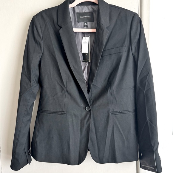 Banana Republic Black Blazer Classic Tailored Suit Jacket